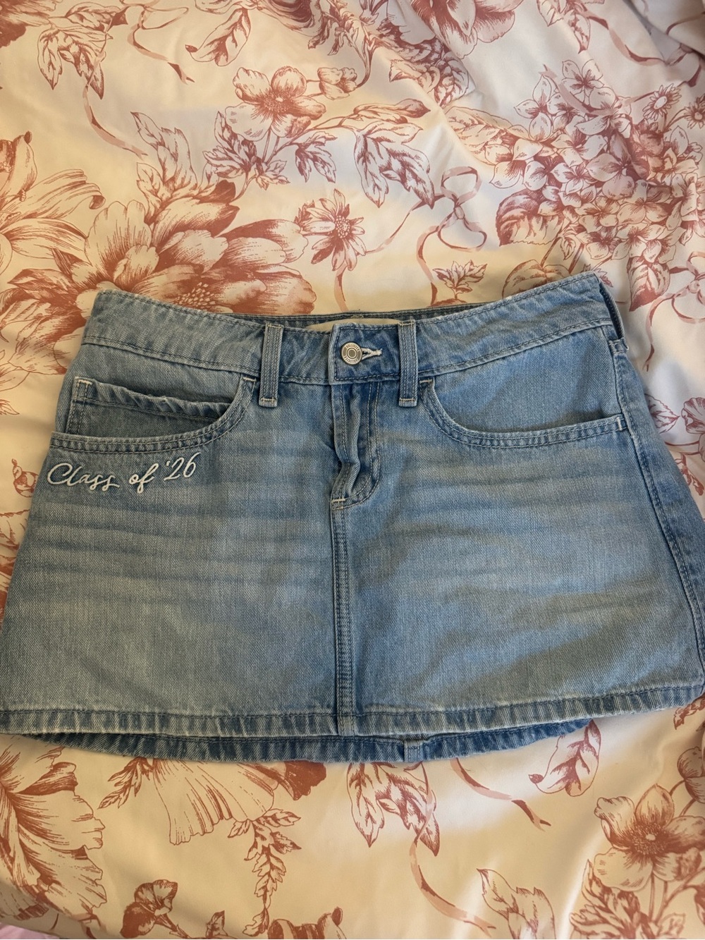 Hollister Light Blue Denim Mini Skirt